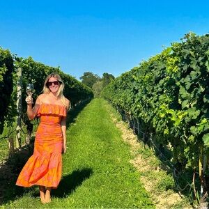 RHODE Orange and Pink Floral Dress